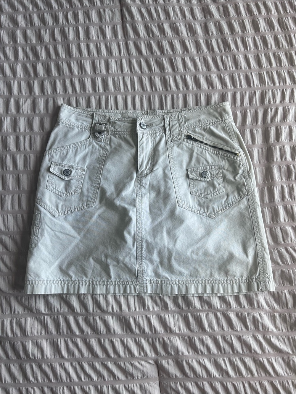 Faded Glory Off-White Cargo Mini Skirt w/ Shorts (4)